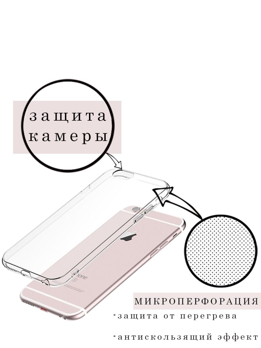 Чехол на iPhone 6 Plus / 6S Plus прозрачный с защитой камеры
