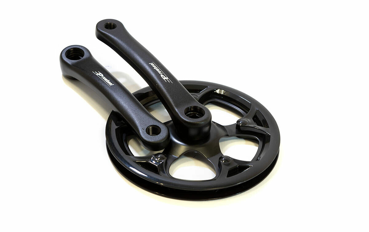 Шатуны-система Prowheel 1ск 42 зуб 1/2"х3/32" сталь с защитой; шатуны 165мм алюминий резьба 9/16" под квадрат