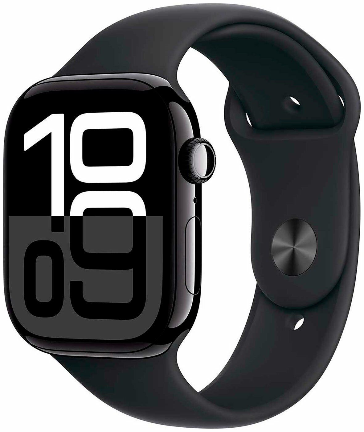 Смарт-часы Apple Watch Series 10 A2999, 46 мм, OLED, черный, Sport Band ремешок, черный S/M (MWWP3LW/A)