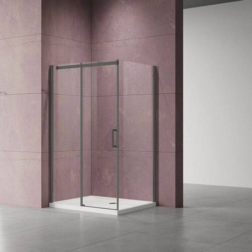 Изображение товара Душевой уголок Vincea Дайс (Dice) VSR-4D1012CLGM, 1200*1000, вороненая сталь, стекло прозрачное