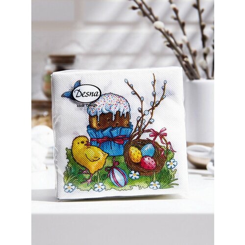 Салфетки бумажные DESNA Design 40шт 1 слой Пасха 2424 см 99₽