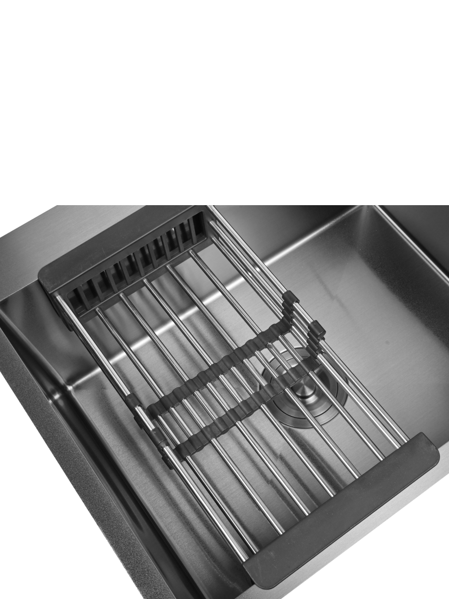Мойка для кухни STEIN 60х50 из нержавеющей стали, рифленая структура, с сифоном ведерко, дозатором и коладером ST36050BD — фото 1