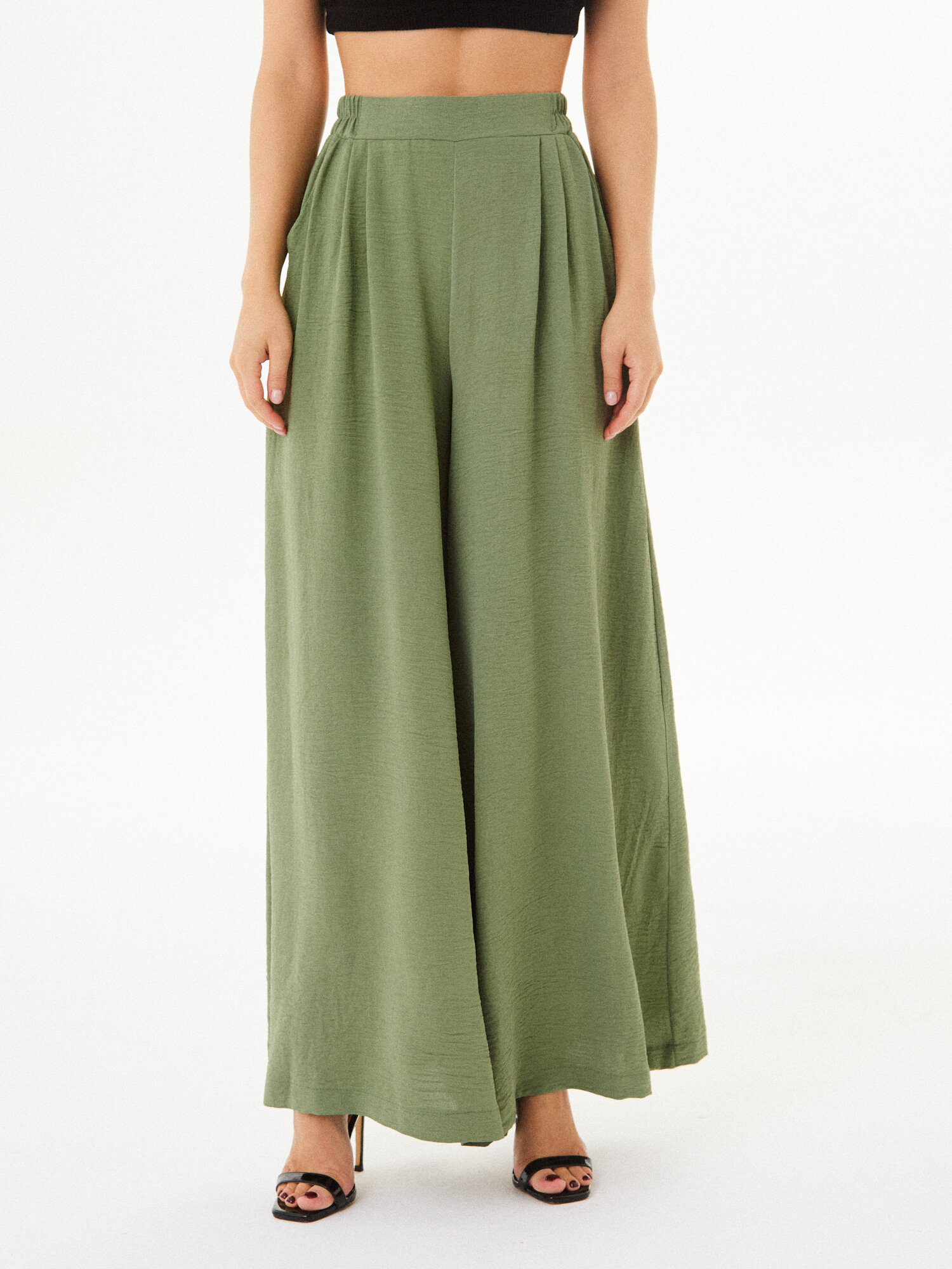 Брюки палаццо Mimi Pajamas, размер XXXl, хаки — фото 1