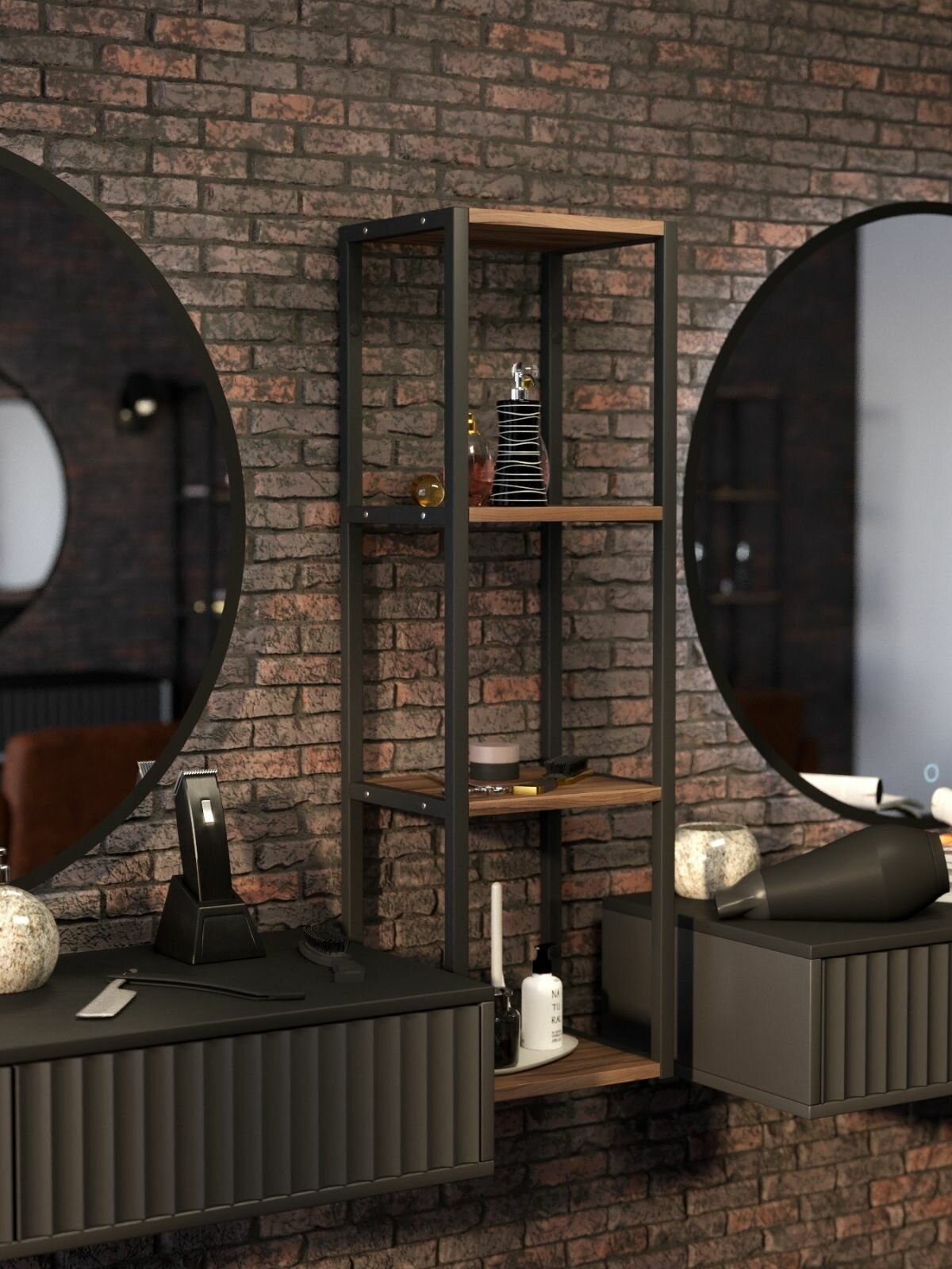 Настенная полка IamLoft ЛДСП металл универсальная 98x25x30 см