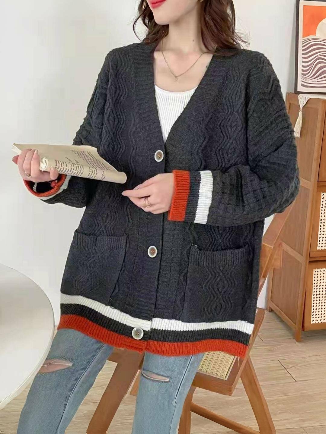 Кардиган , размер 65 см, темно-серый