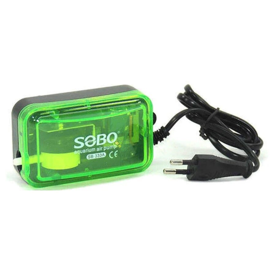 Компрессор SOBO SB-333A, двухканальный, для аквариумов, пластик — фото 1