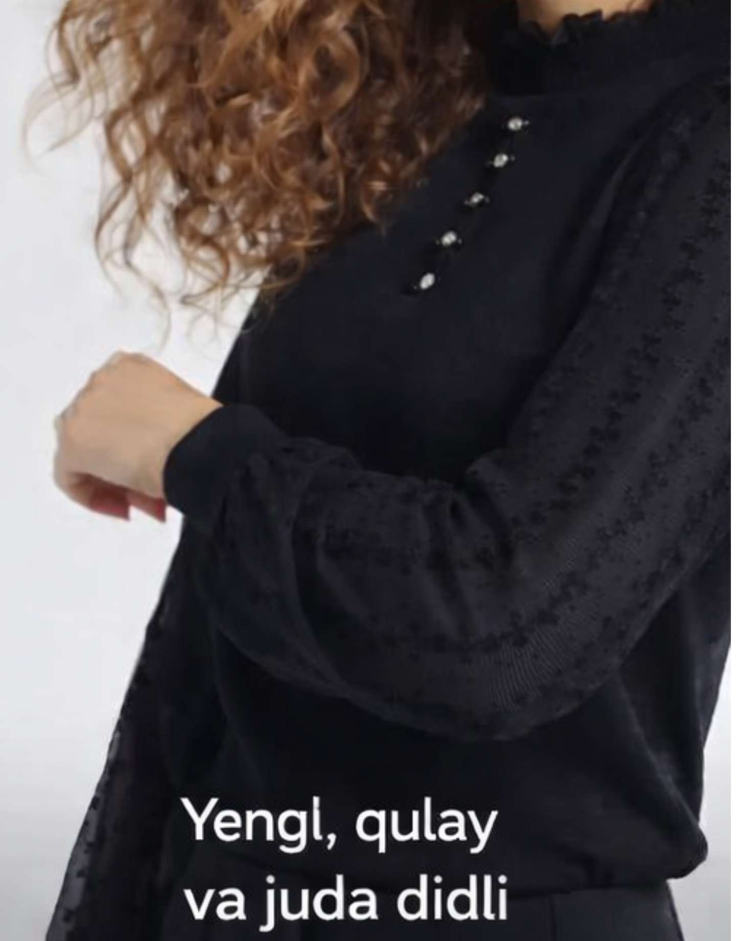 Блуза , размер стандарт, черная — фото 1