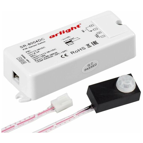 Датчик SR-8004-DC black (12-36V, 96-288W, PIR-Sensor) (arlight, -) датчик пульса cateye hr 12 b h r sensor kit