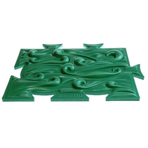 Пазл массажного коврика с различными зонами воздействия Арт.1004 зелёный, размер 1 элемента 290 на 220 мм