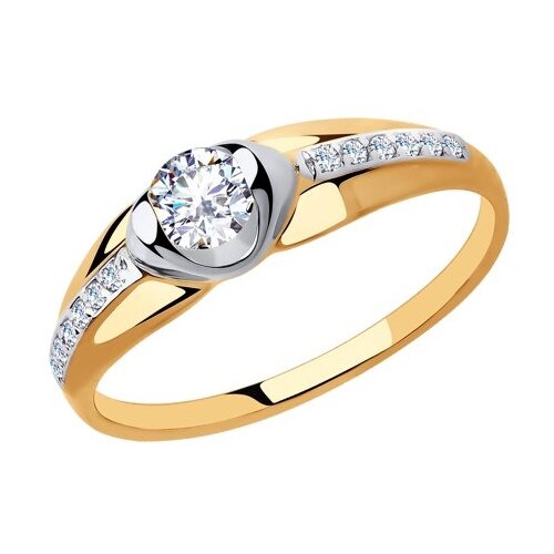 фото Sokolov кольцо из золота с фианитами 018249, размер 17