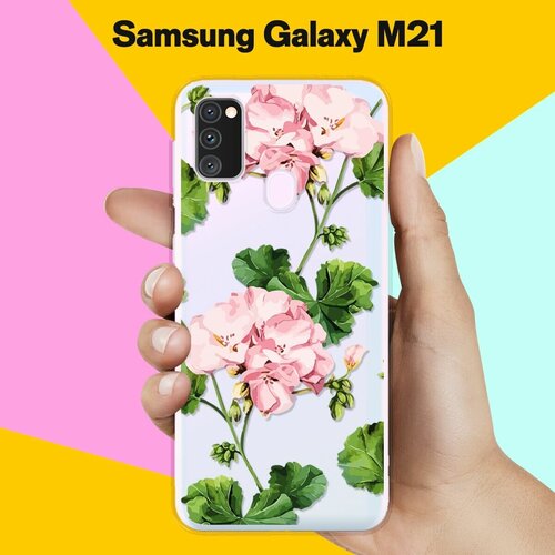 Силиконовый чехол Розовые цветы на Samsung Galaxy M30s