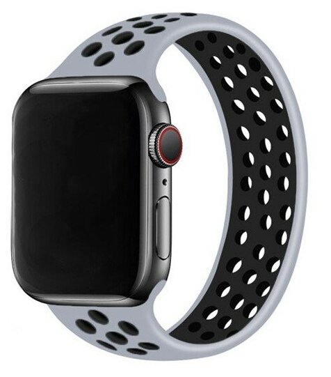 Ремешок-браслет силиконовый перфорированный Solo Loop для Apple Watch 42/44/45/49 мм S(135мм) черный (4)