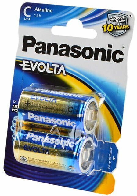 Батарейки Panasonic Evolta C Bli Alkaline, 2 шт. (LR14EGE/2BP) - фото №2