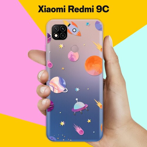 Силиконовый чехол Узор из планет на Xiaomi Redmi 9C силиконовый чехол узор из цветов на xiaomi redmi 9c