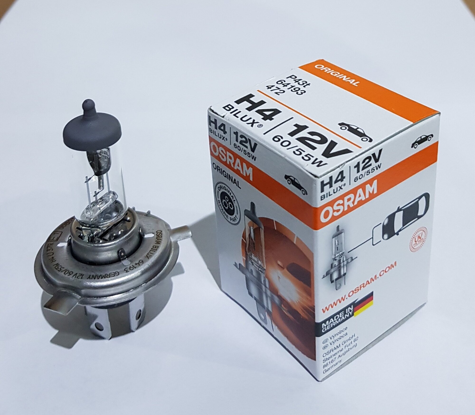 Лампа автомобильная 12В OSRAM H4 60/55, 64193