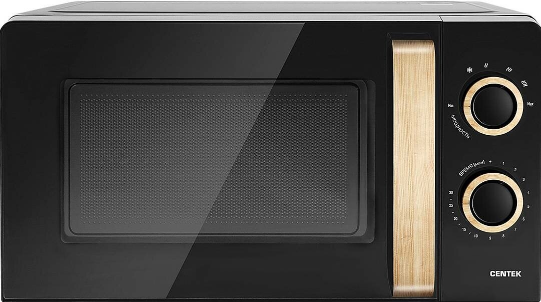 Микроволновая печь CENTEK CT-1559 Черный 700W, 20л, 6 уровней мощности, таймер, подсветка, открыван дверцы ручкой - фотография № 3