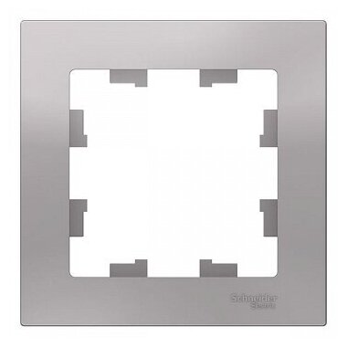 Рамка электроустановочная Schneider Electric AtlasDesign, 1 пост., алюминий, ATN000301, 3 шт.