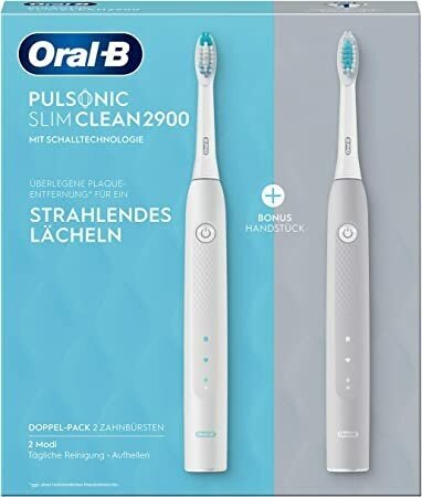 Электрическая зубная щетка Oral B Pulsonic Slim Clean 2900, набор из 2 штук - фотография № 8