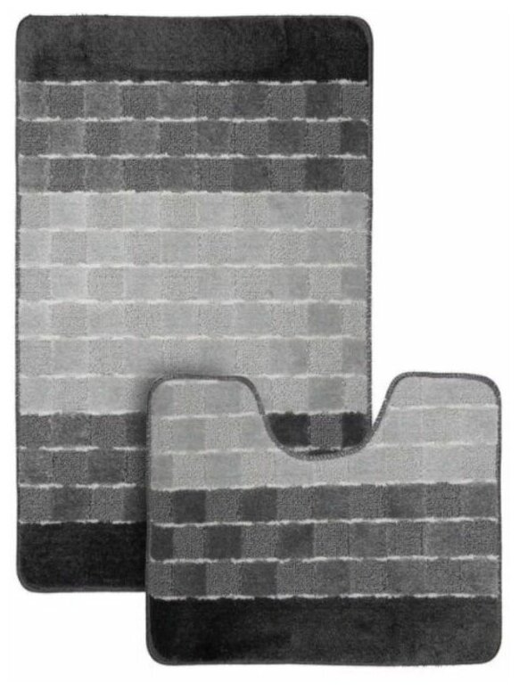 Комплект ковриков для в/к BANYOLIN SILVER из 2 шт 50х80/50х40см (серый)