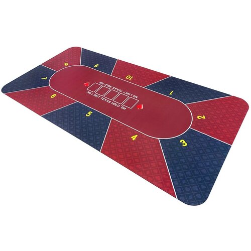 Сукно для игры в покер 90 × 180 см, бордовый/черный