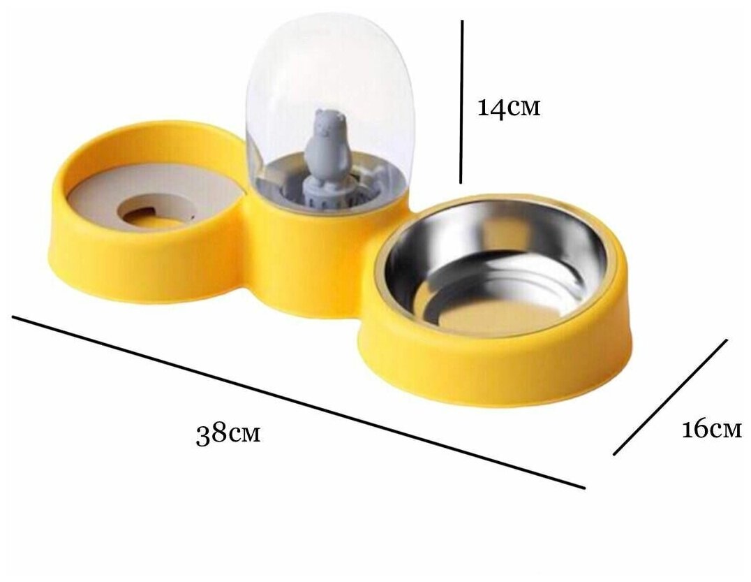 Миска для животных двойная с поилкой - фотография № 5