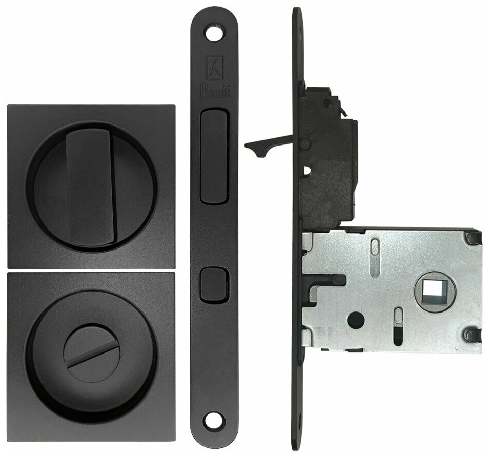 фото Bonaiti Комплект WC для раздвижных дверей (Механизм G500T H21 + ручки EASY QUADRO) мат. черный