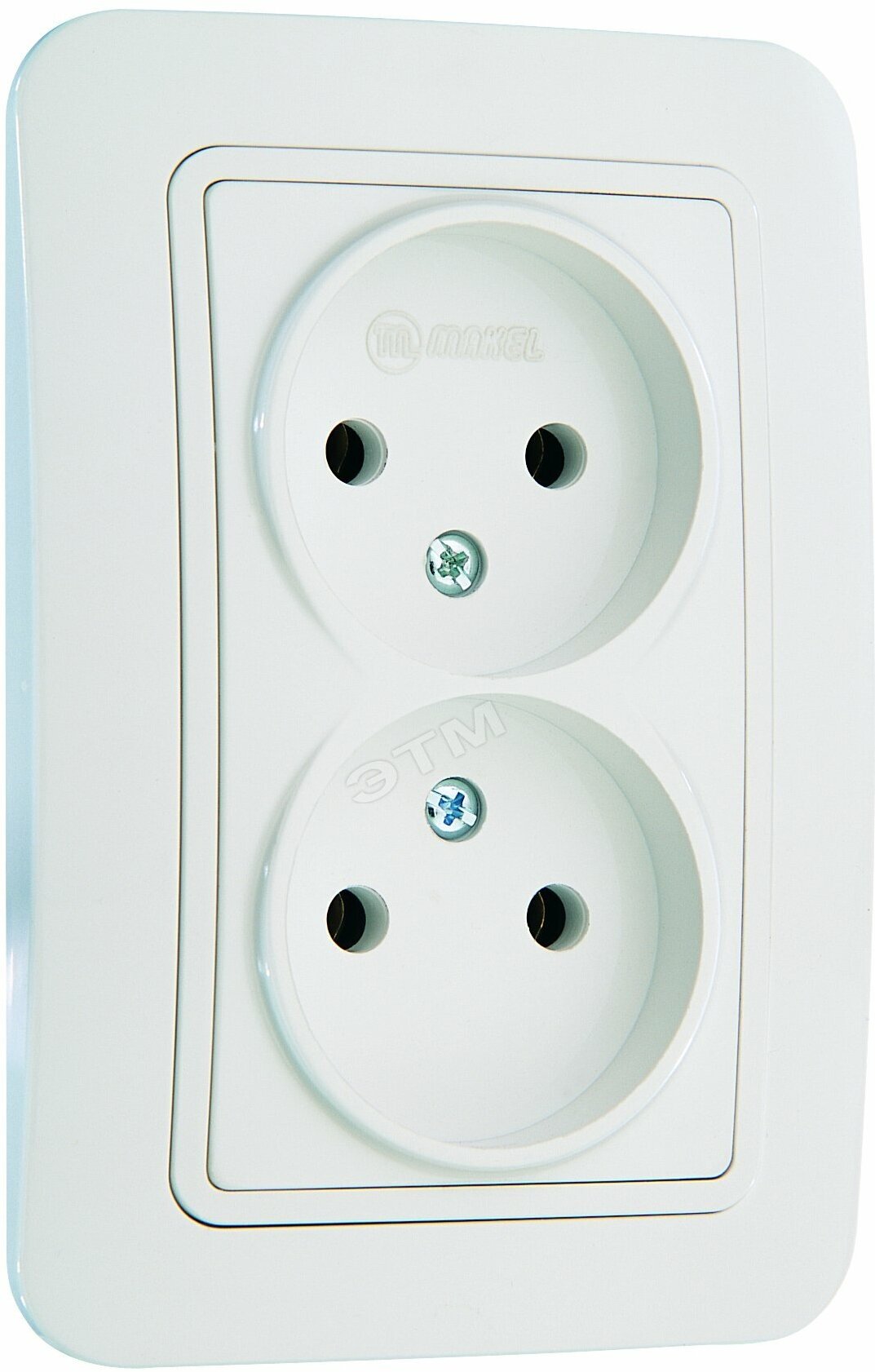 фото Розетка 2-м СП Lillium 16А IP20 без заземл. бел./бел. Makel 70017 ( 1шт. )