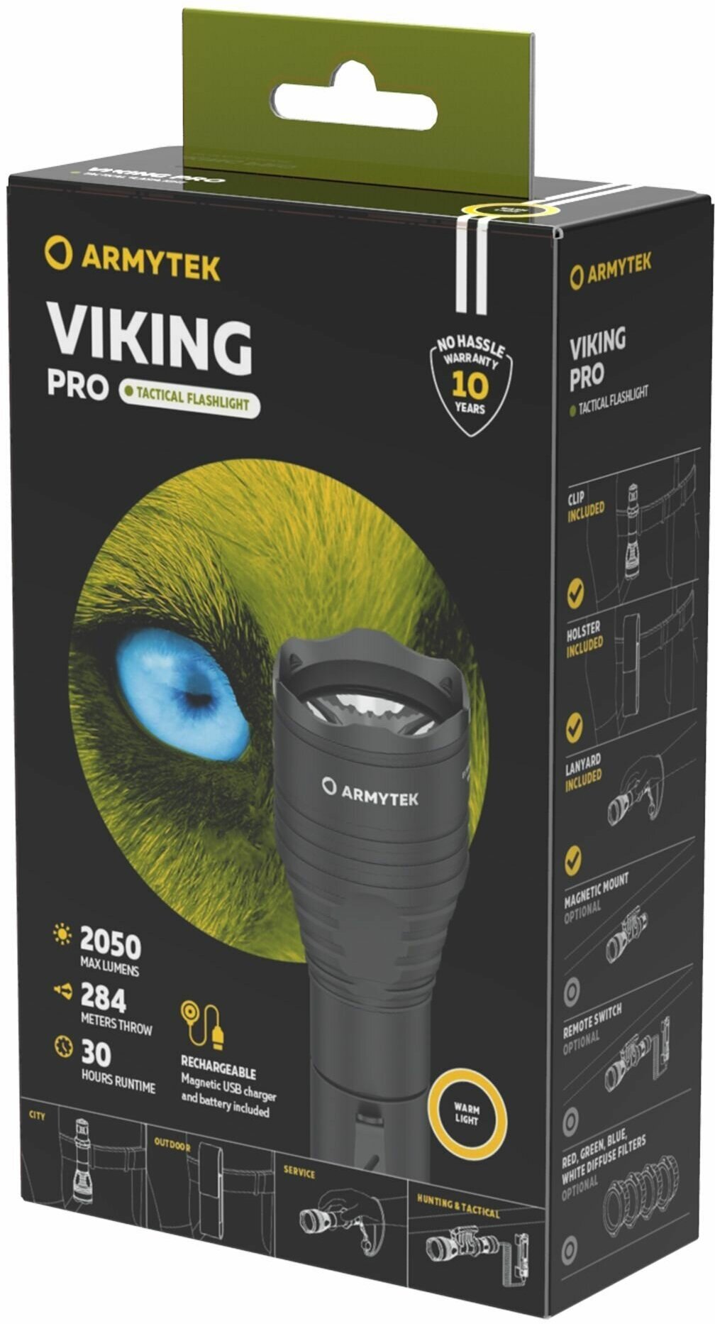 Ручной фонарь ARMYTEK Viking Pro Magnet USB, черный / белый [f07701w] - фото №5