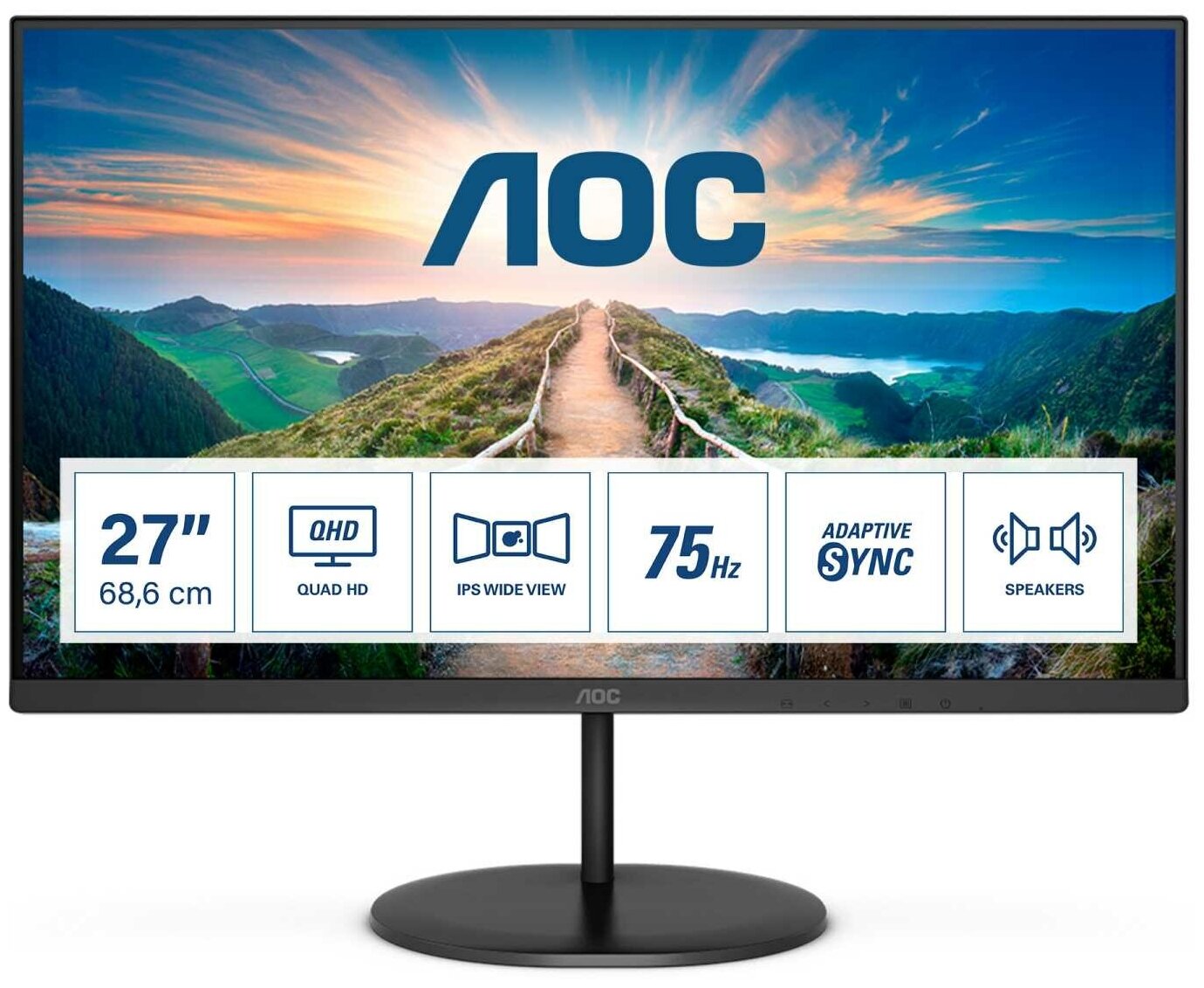 27" Монитор AOC Q27V4EA 2560x1440 75 Гц IPS