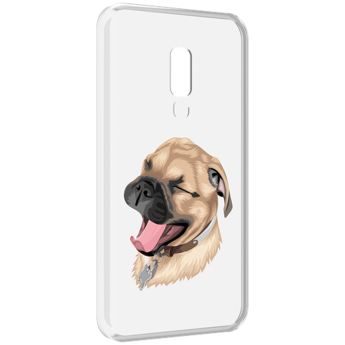 Чехол MyPads очень-довольная-собака для Meizu 15 задняя-панель-накладка-бампер