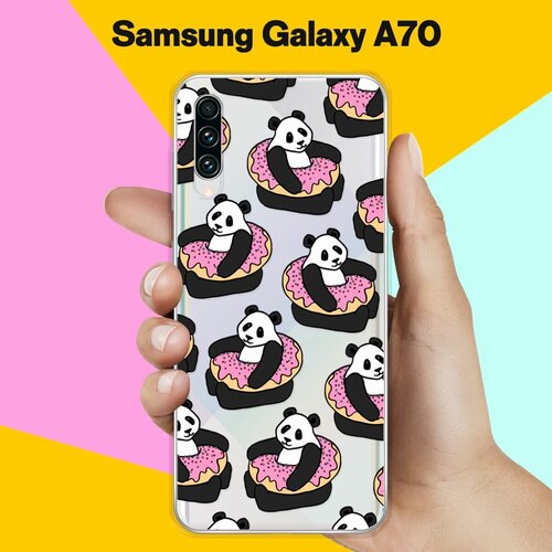 дизайнерский силиконовый чехол для самсунг галакси а70 samsung galaxy a70 Силиконовый чехол на Samsung Galaxy A70 Панды / для Самсунг Галакси А70