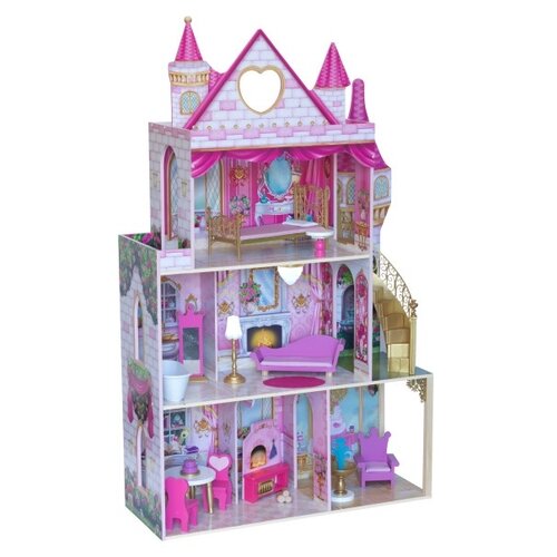 фото Кукольный домик kidkraft розовый замок, с мебелью