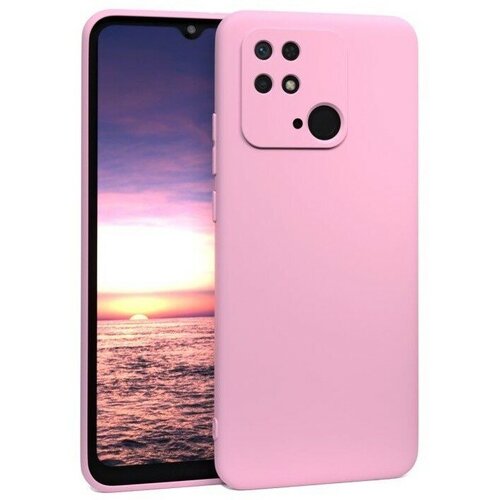 Накладка силиконовая Silicone Cover для Xiaomi Redmi 10C / Poco C40 розовая чехол накладка для xiaomi redmi 10c poco c40 черный
