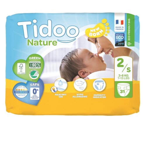 фото Tidoo подгузники Nature S (3-6 кг) 31 шт.