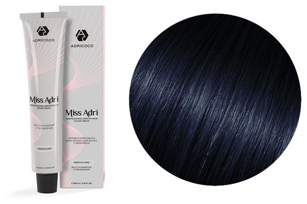 ADRICOCO MISS ADRI крем-краска для волос 1.10 - иссиня-черный 100 МЛ