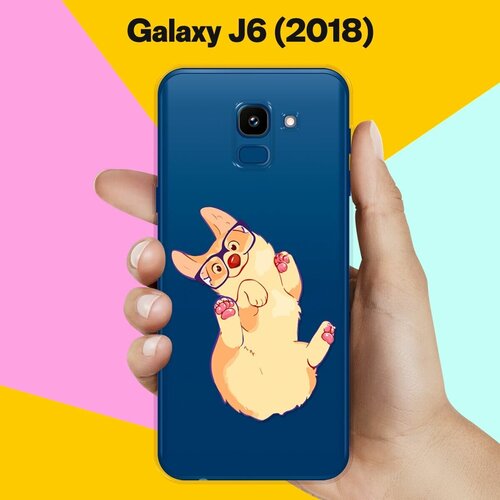 Силиконовый чехол Корги в очках на Samsung Galaxy J6 (2018)