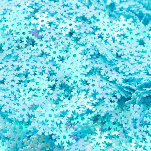 Пайетки Снежинки 7 мм AstraCraft 10г17 светло-бирюзовый упак 730₽