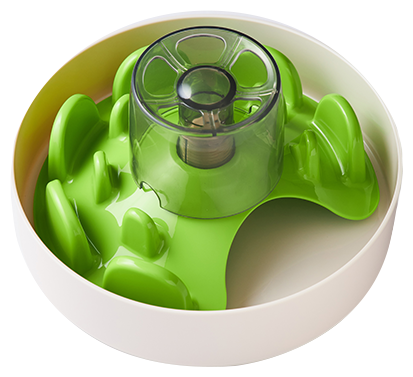 Интерактивная миска PetDreamHouse "спин" - НЛО Лабиринт, зеленая, для медленного кормления