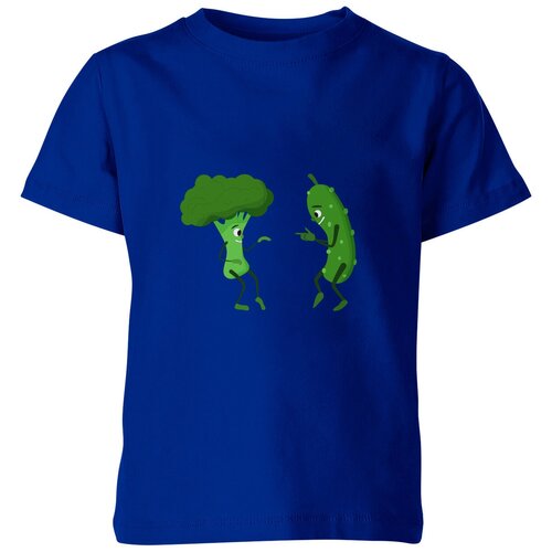 фото Детская футболка «танцующие овощи (криминальное чтиво)» (128, синий) us basic