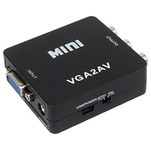 Переходник VGA на AV Mini 1080p VGA2AV (конвертер) черный для монитора PC ТВ 1 ccfl lvds 20pin vga usb av жк диск панель управления для lp141x3 lp141x5 lp141x6 lp141x7 lp141x8 матрица 1024 768 экран