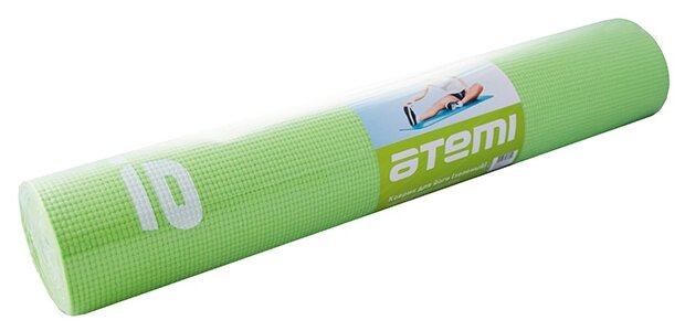 Коврик для йоги и фитнеса Atemi ПВХ 179х61х0,4 см зеленый - фото №5