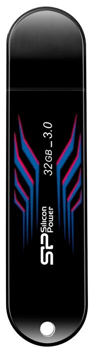 Флешка Silicon Power 32Gb Blaze B10 SP032GBUF3B10V1B USB3.0 черный/синий SP032GBUF3B10V1B