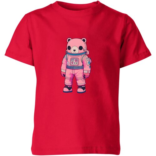 Футболка Us Basic, размер 4, красный детская футболка розовый медведь астронавт 104 красный