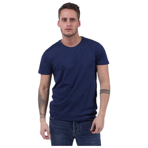 фото Мужская футболка sergio dallini с коротким рукавом и круглым вырезом sdt750-xxl navy-синий