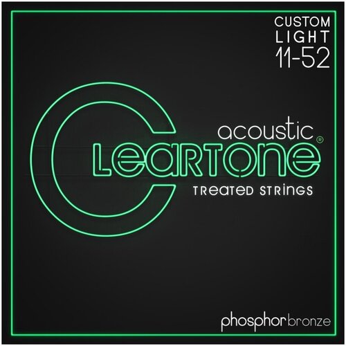 cleartone 7610 комплект струн для акустической гитары с покрытием 10 47 7411 Phosphor Bronze Комплект струн для акустической гитары, ф. бронза, с покрытием, 11-52, Cleartone