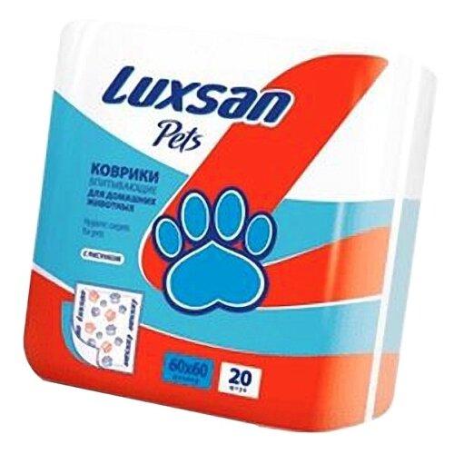 Пеленки для собак впитывающие Luxsan Pets с рисунком 60х60х29 см 20 шт. 1 шт. 60 см 60 см 29 см красный