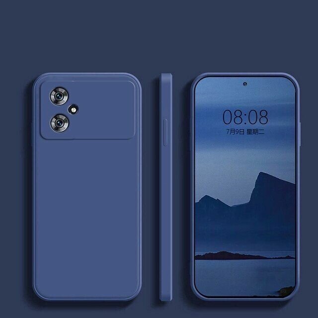 Чехол для смартфона Xiaomi Poco X4 Pro 5G тонкий матовый силиконовый с защитой модуля камер, синий