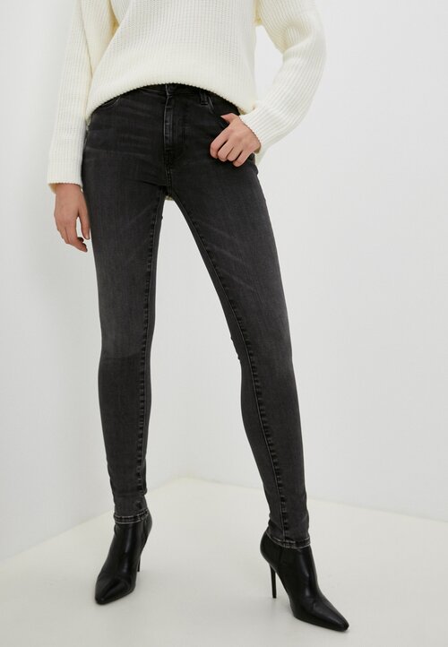 Джинсы скинни  Pepe Jeans, прилегающие, завышенная посадка, стрейч, размер 33, черный