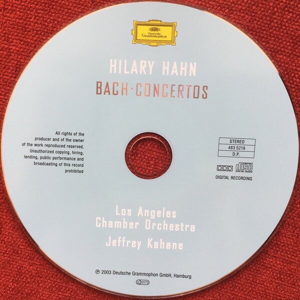 BACH BACHHilary Hahn - : Violin Concerto No.1 2; Concerto For 2 Violins Deutsche Grammophon Intl - фото №2