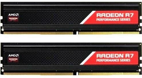 Оперативная память для компьютера 16Gb (2x8Gb) PC4-21300 2666MHz DDR4 DIMM CL16 AMD Radeon R7 Performance Series R7S416G2606U2K